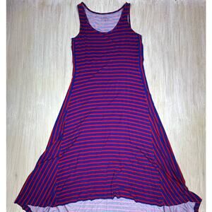Vineyard Vines Striped Sleeveless High Low Casual Summer Tank Maxi Dress Medium